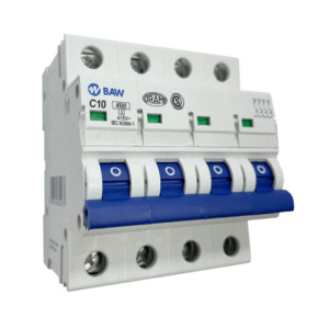 Llave termomagnética 4×10 Amp – 4,5Ka. Curva C – Baw
