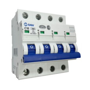 Llave termomagnética 4×16 Amp – 4,5Ka. Curva C – Baw