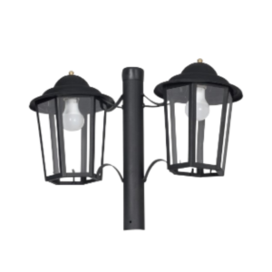 Farola de hierro colonial de 2 luces c/caño 2mts