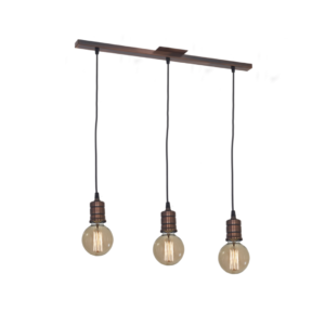 Colgante Vintage de 3 luces c/regleta